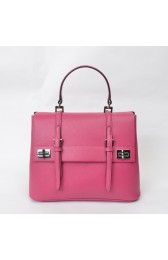 Fake Prada Lux Double Satchel Bag BN2798 in Rose Red Original Saffiano Leather XZ VS03376