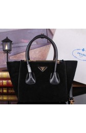 Fake Prada Nubuck Leather Tote Bag BN2625 Black VS05417