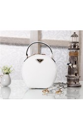 Fake Prada Original Saffiano Leather Bucket Bag BN1219 White VS02066