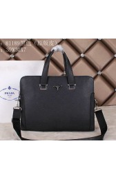Fake Prada Saffiano Leather Briefcase 81169 Black VS05573