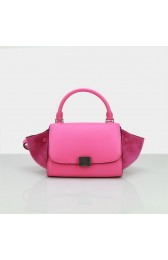 Fake Replica Celine Nano Trapeze Bag Ferrari&Nubuck Leather C88038 Rose VS06419