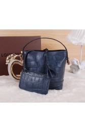 Fake Replica Louis Vuitton NN 14 PM Cuir Nuance Croco Leather M91674 Blue VS09830