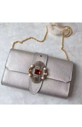 Fake Replica Miu Miu Crystal Goat Leather Clutch Bag Silver 5BF041 VS04313