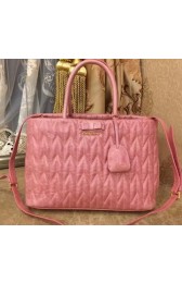 Fake Replica miu miu Matelasse Nappa Leather Tote Bag RN1096 Pink VS03988