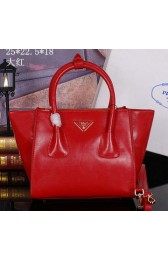 Fake Replica Prada Bright Leather Tote Bag BN2625 Red VS07937