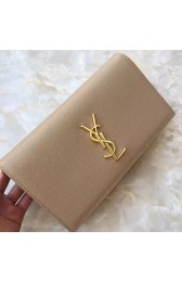 Fake Saint Laurent Cassandre Grained Clutch Bag Beige Y230320 VS02276