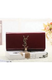 Fake Saint Laurent Classic Monogramme Tassel Patent Clutch Y5485 Burgundy VS09664