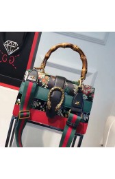 Fake Top Gucci Dionysus Embroidered Leather Top Handle Bag Black 448075 VS05453
