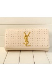 Fake Yves Saint Laurent Classic Monogramme Clutch Y9939 White VS01573