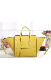 Fashion Celine Luggage Phantom Square Tote Bag 3341 in Yellow Clemence Leather VS06279