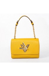 Fashion Louis Vuitton EPI Leather Chain Louise Shoulder Bag M48618 Yellow VS02877