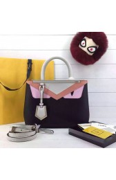 Fendi 2Jours Black Calfskin Tote Bag with Bag Bugs FD2537 VS01493