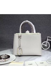 Fendi 2Jours Calf Leather Petite Tote Bag Off-white FB1755 VS00008