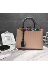 Fendi 2Jours Petite Studded Tote Bag Pink FB1753 VS07418