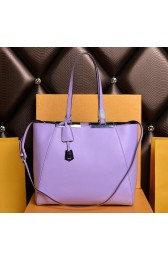 Fendi 2Jours Shoulder Bag Calfskin Leather 8BH272 Lavender VS04439