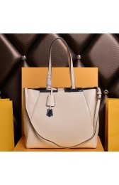 Fendi 2Jours Shoulder Bag Calfskin Leather 8BH272 OffWhite VS03862
