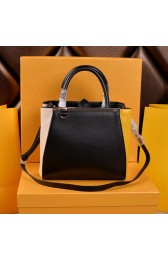 Fendi 2Jours Tote Bag Original Leather BH28250 Black&Apricot&Yellow VS04352