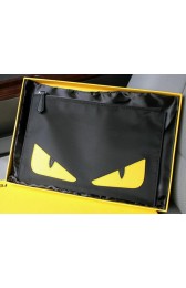 Fendi Buggies Pouch Nylon Fabric 7N00781 Yellow VS00680