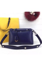 Fendi By The Way Small Boston Bag Original Leather Blue FD0805 VS08825