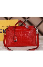 Fendi Fall Winter 2015 Tote Bags Croco Leather F2351 Red VS06152