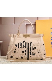 Fendi Icoic Peekaboo Bag in Calfskin Leather 8BN1169 Apricot VS05738