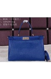 Fendi Icoic Peekaboo Bag Saffiano Leather FD8928L Royal VS06056