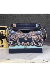 Fendi Kan I Leather Bag Blue 8BT284 VS06796