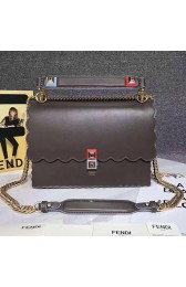 Fendi Kan I Leather Bag Coffee 8BT283 VS09775
