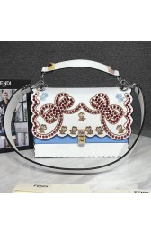 Fendi Kan I Leather Bag White 8BT284 VS00213