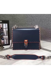 Fendi Kan I Small Leather Mini Bag Blue 8M0381 VS09320