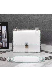 Fendi Kan I Small Leather Mini Bag White 8M0381 VS01027