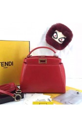 Fendi Mini Peekaboo Bag in Red Nappa Leather FD07122 VS05118