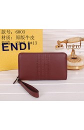Fendi Original Leather Clutch F6003 Wine VS00655