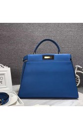 Fendi Peekaboo Tote Bag Dark Blue Original Leather F280503 VS06862