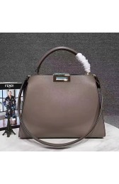 Fendi Peekaboo Tote Bag Grey Original Leather F280504 VS04501