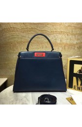 Fendi Peekaboo Tote Bag Royal Blue Original Leather F280503 VS04487