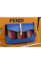 Fendi Pequin Large Canvas Clutch 8M2688 Blue VS07977