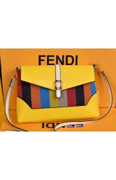 Fendi Pequin Large Canvas Clutch 8M2688 Yellow VS06590
