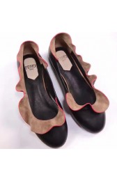 Fendi Sheepskin Ballet Flat Black F021801 VS09706