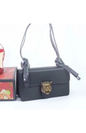 Gucci Animalier Leather Shoulder Bag Black 412007 VS03606
