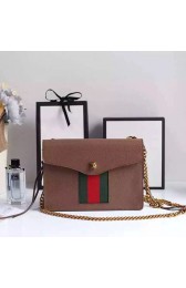 Gucci Animalier Leather Shoulder Bag Brown 431283 VS00038