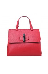 Gucci Bamboo Daily Leather Top Handle Bag 370831 Red VS03163