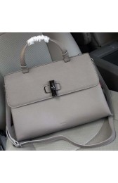 Gucci Bamboo Daily Leather Top Handle Bag G1123 Grey VS00495