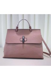 Gucci Bamboo Daily Leather Top Handle Bag Pink 370830 VS02161