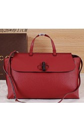 Gucci Bamboo Daily Leather Top Handle Bags 370830 Burgundy VS02649