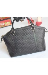 Gucci Black Gucci Signature Leather Top Handle Bag 449655 VS07918
