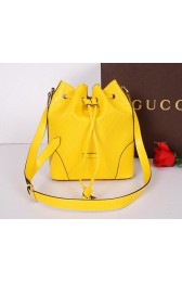 Gucci Bright Diamante Leather Bucket Bag 354228 Yellow VS02688