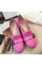 Gucci Calf Leather Mid-heel Pump Rose 461947 VS05104