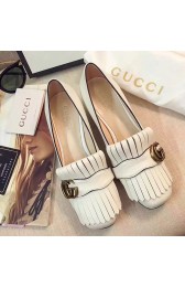 Gucci Calf Leather Mid-heel Pump White 461947 VS05146