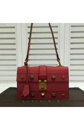 Gucci Cat Lock Leather Top Handle Bag Red 421997 VS09280